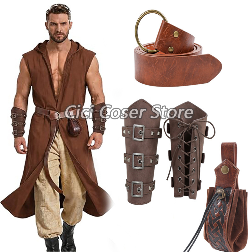 Medieval PU Leather Belt Brace - Cosplay Prop 评论和价格